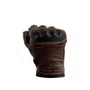 Luva Moto Texx Liberty Custom Couro Meio Dedo Marrom
