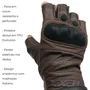 Luva Moto Texx Liberty Custom Couro Meio Dedo Marrom
