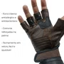 Luva Moto Texx Liberty Custom Couro Meio Dedo Marrom