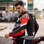 Macacão Dainese Avro 4 Preto Vermelho Branco 2 Peças