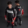 Macacão Dainese Mistel Preto Branco Vermelho 2 Peças