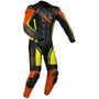 Macacão Norisk Ss Preto Laranja Fluo Amarelo 1 Peça Racing