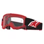 Oculos Motocross Alpinestars Vision OTG Vermelho Preto Branco Lente Cristal