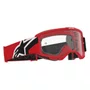 Oculos Motocross Alpinestars Vision OTG Vermelho Preto Branco Lente Cristal