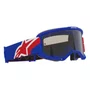 Oculos Motocross Alpinestars Vision Sand Azul Vermelho Branco Lente Fumê