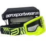 Oculos Motocross Asw A4 Domino Preto Amarelo Fluo